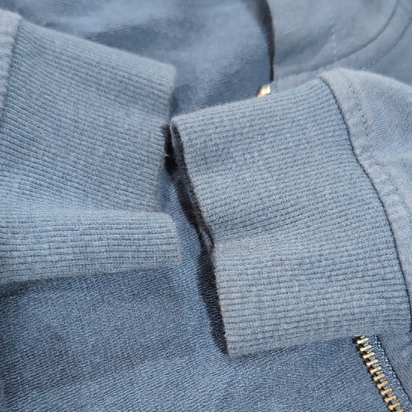 Week -End Vintage Cropped Hoodie Women's Large Y2K 2000s Cotton Blend Blue - Picture 5 of 8